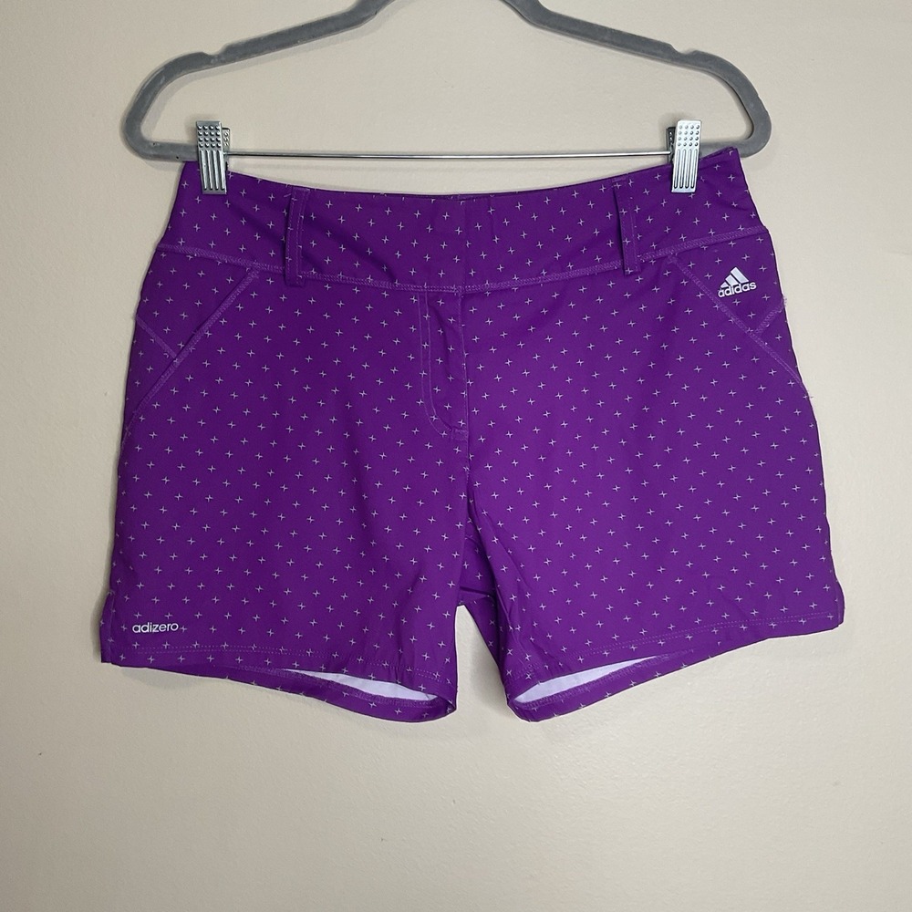 Adidas Adizero Golf Shorts Women's Size 6 Purple Gray 5"Short Stretch